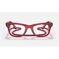 ORIGINAL WAYFARER COLORBLOCK TRANSITIONS®
Lenses: Clear/Blue Mirror  +  Frame: Transparent Red