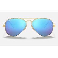 AVIATOR FLASH LENSES
Lenses: Blue Mirror  +  Frame: Gold