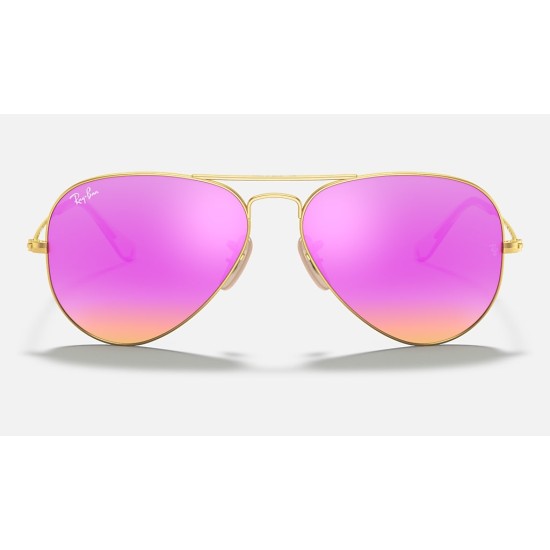 AVIATOR FLASH LENSES
Lenses: Cyclamen Mirror  +  Frame: Gold