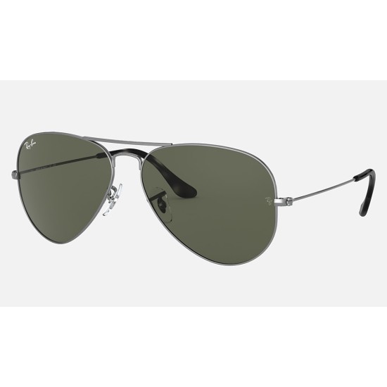 AVIATOR CLASSIC
Lenses: Green Classic G-15  +  Frame: Grey Metal
