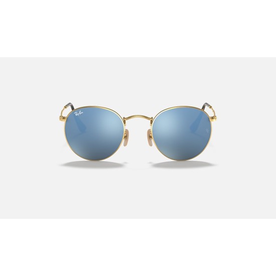 ROUND FLAT LENSES
Lenses: Light Blue Mirror  +  Frame: Gold