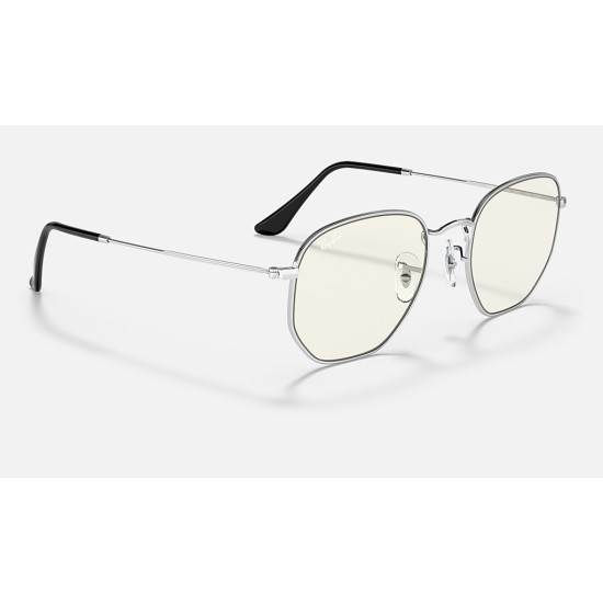 HEXAGONAL BLUE-LIGHT CLEAR EVOLVE
Lenses: Grey Clear Photocromic with Blue-Light Filter  +  Frame: Silver