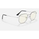 HEXAGONAL BLUE-LIGHT CLEAR EVOLVE
Lenses: Grey Clear Photocromic with Blue-Light Filter  +  Frame: Silver