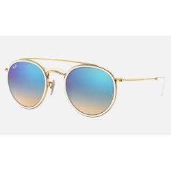 ROUND DOUBLE BRIDGE
Lenses: Blue Gradient - Mirror  +  Frame: Gold