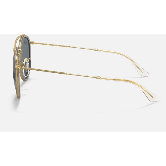 ROUND DOUBLE BRIDGE LEGEND GOLD
Lenses: Blue/Grey Classic  +  Frame: Shiny Gold