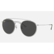 ROUND DOUBLE BRIDGE LEGEND GOLD
Lenses: Dark Grey Classic  +  Frame: Shiny Silver
