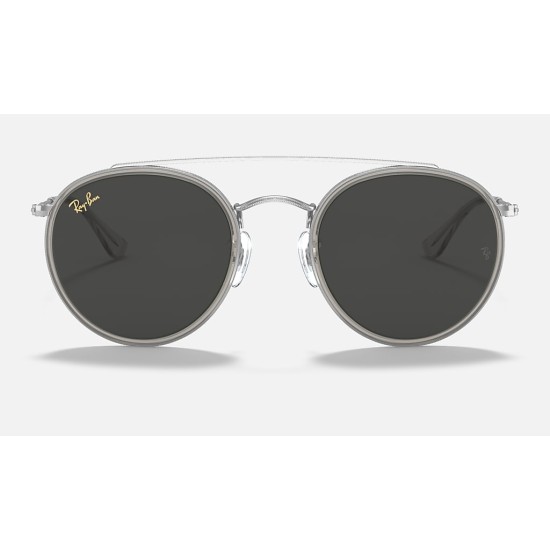 ROUND DOUBLE BRIDGE LEGEND GOLD
Lenses: Dark Grey Classic  +  Frame: Shiny Silver