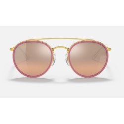 ROUND DOUBLE BRIDGE
Lenses: Silver Gradient - Mirror  +  Frame: Legend Gold