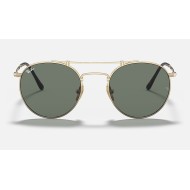 ROUND DOUBLE BRIDGE TITANIUM
Lenses: Green Classic  +  Frame: Gold