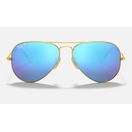 AVIATOR FLASH LENSES
Lenses: Polarized Blue Mirror  +  Frame: Gold