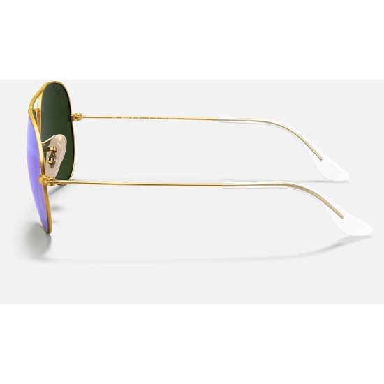 AVIATOR FLASH LENSES
Lenses: Polarized Blue Mirror  +  Frame: Gold