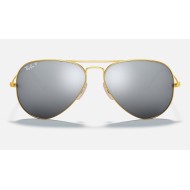 AVIATOR FLASH LENSES
Lenses: Polarized Silver Mirror  +  Frame: Gold