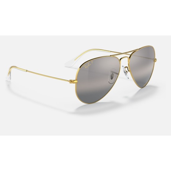 AVIATOR CHROMANCE
Lenses: Polarized Silver/Grey Chromance Mirror  +  Frame: Legend Gold