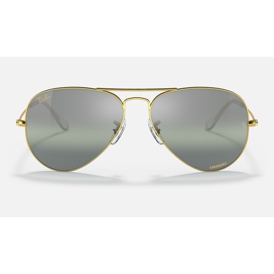 AVIATOR CHROMANCE
Lenses: Polarized Silver/Green Chromance Mirror  +  Frame: Legend Gold