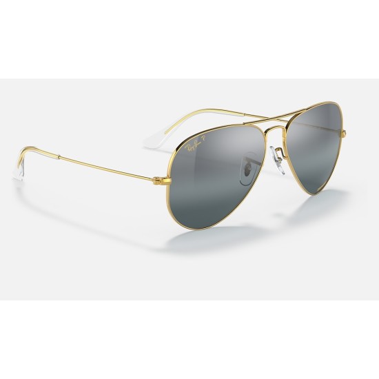 AVIATOR CHROMANCE
Lenses: Polarized Silver/Blue Chromance Mirror  +  Frame: Legend Gold