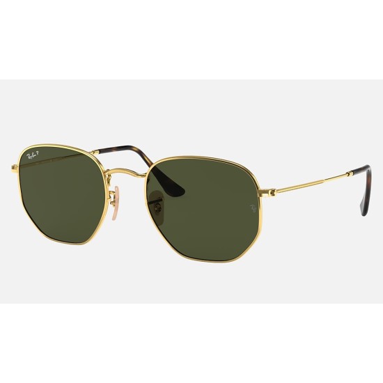 HEXAGONAL FLAT LENSES
Lenses: Polarized Green Classic G-15  +  Frame: Gold