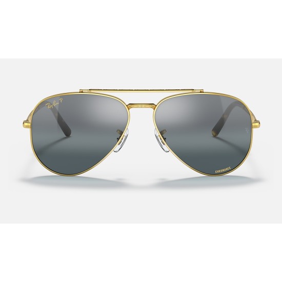 NEW AVIATOR
Lenses: Polarized Silver/Blue Chromance Mirror  +  Frame: Legend Gold