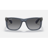 JUSTIN CLASSIC
Lenses: Polarized Grey Gradient  +  Frame: Transparent Blue